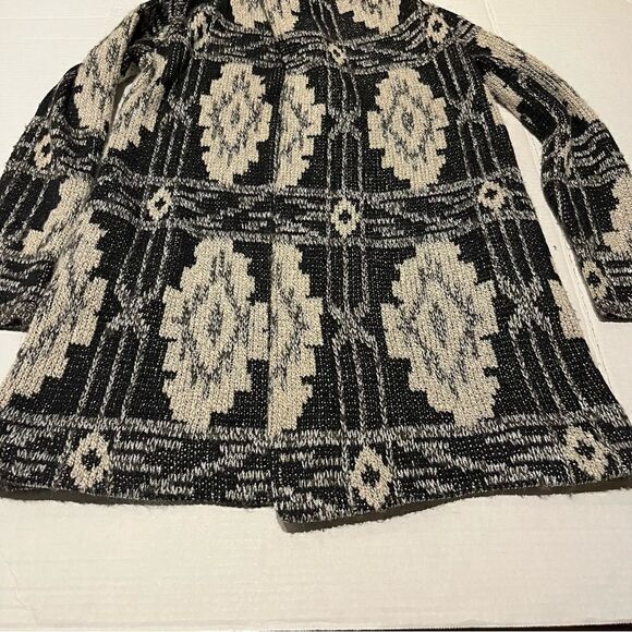 Lucky Brand Women's Open Front Long Cardigan Sweater Size XS Black and silver - Picture 4 of 9